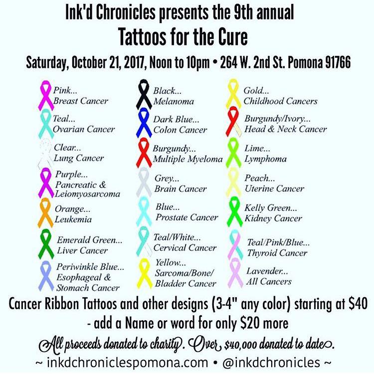 9th Annual Tattoos For The Cure | Pomona, CA | October 21st | FUCK CANCER |  F C Cancer Foundation 501(c)(3) nonprofit organization