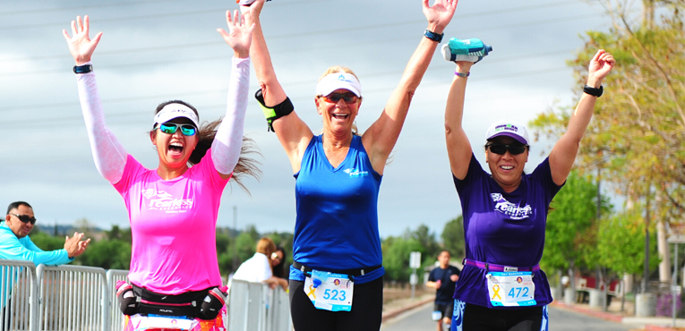 group of women racing marathon